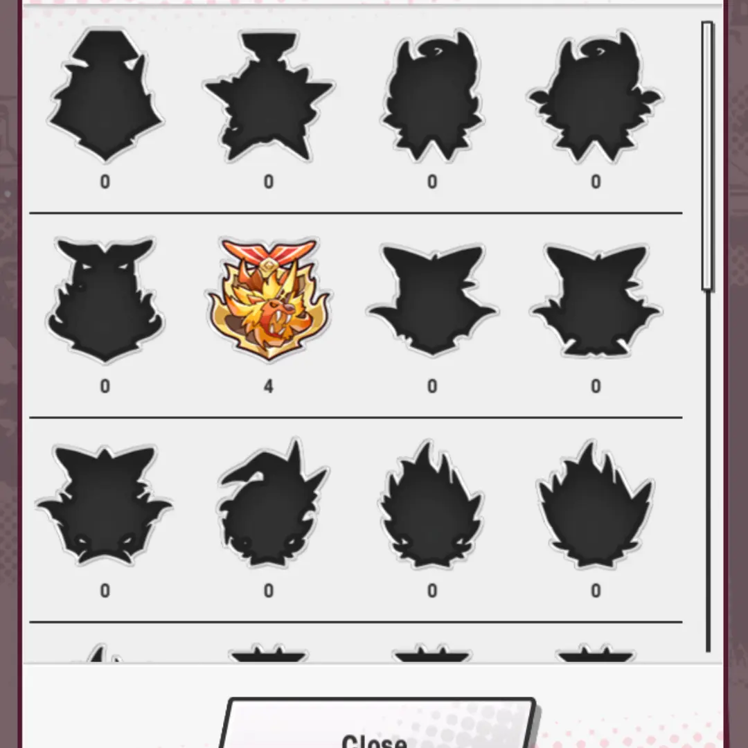 Screenshot of 'medals' interface showing a chimera medal has been earned